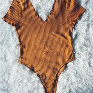 ❌ S O L D ❌Mustard Orange Body Suit